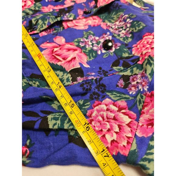 Vintage Jordan Michaels Floral Size 4P Padded Long Dress Women's Flower Garden - Picture 13 of 15